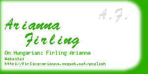 arianna firling business card